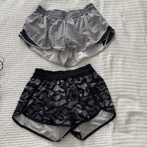 lululemon athletica Black and Gray Athletic Shorts